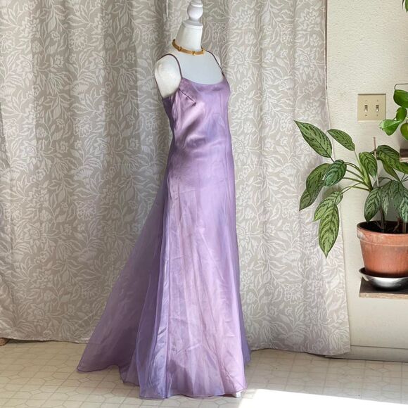 NWT Vintage 90’s Scott McClintock Purple Taffeta Beaded Gown Prom Dress Size 4 - Picture 4 of 12